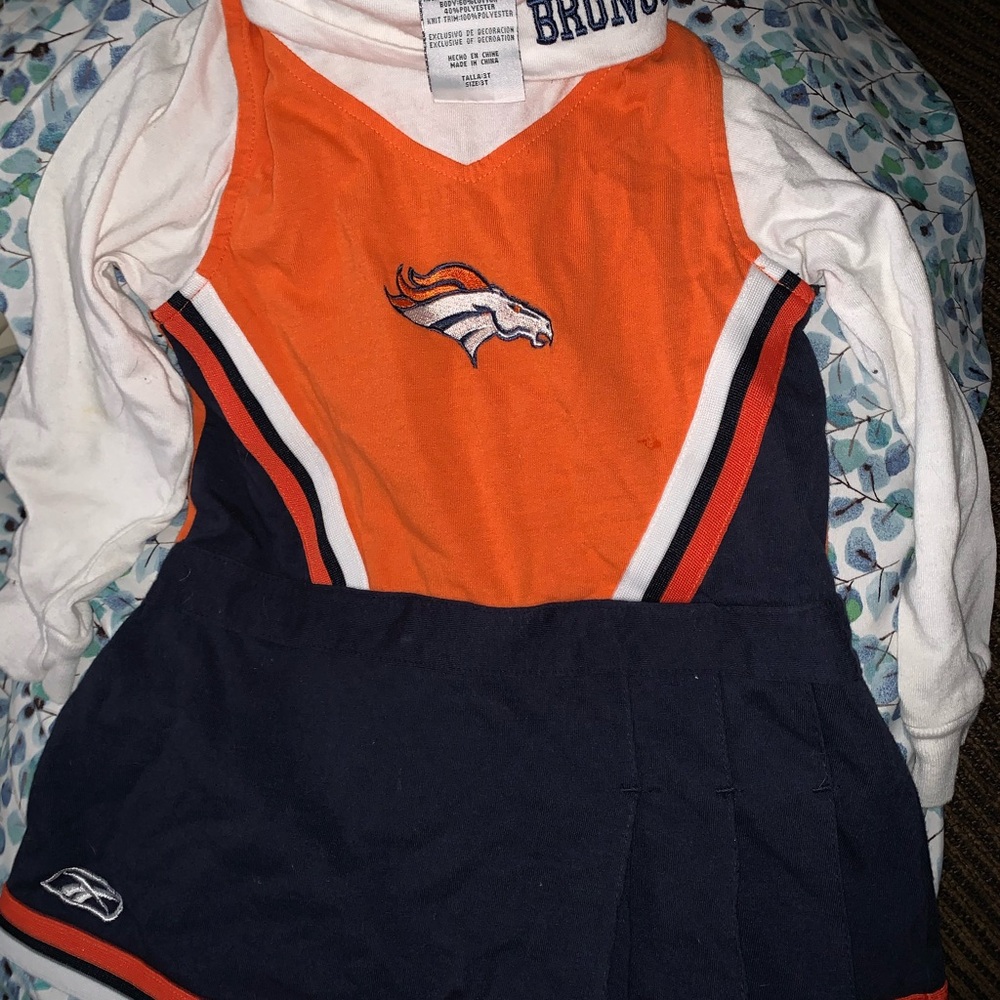 Denver Broncos Kids Orange & Navy Cheer Dress - NFL